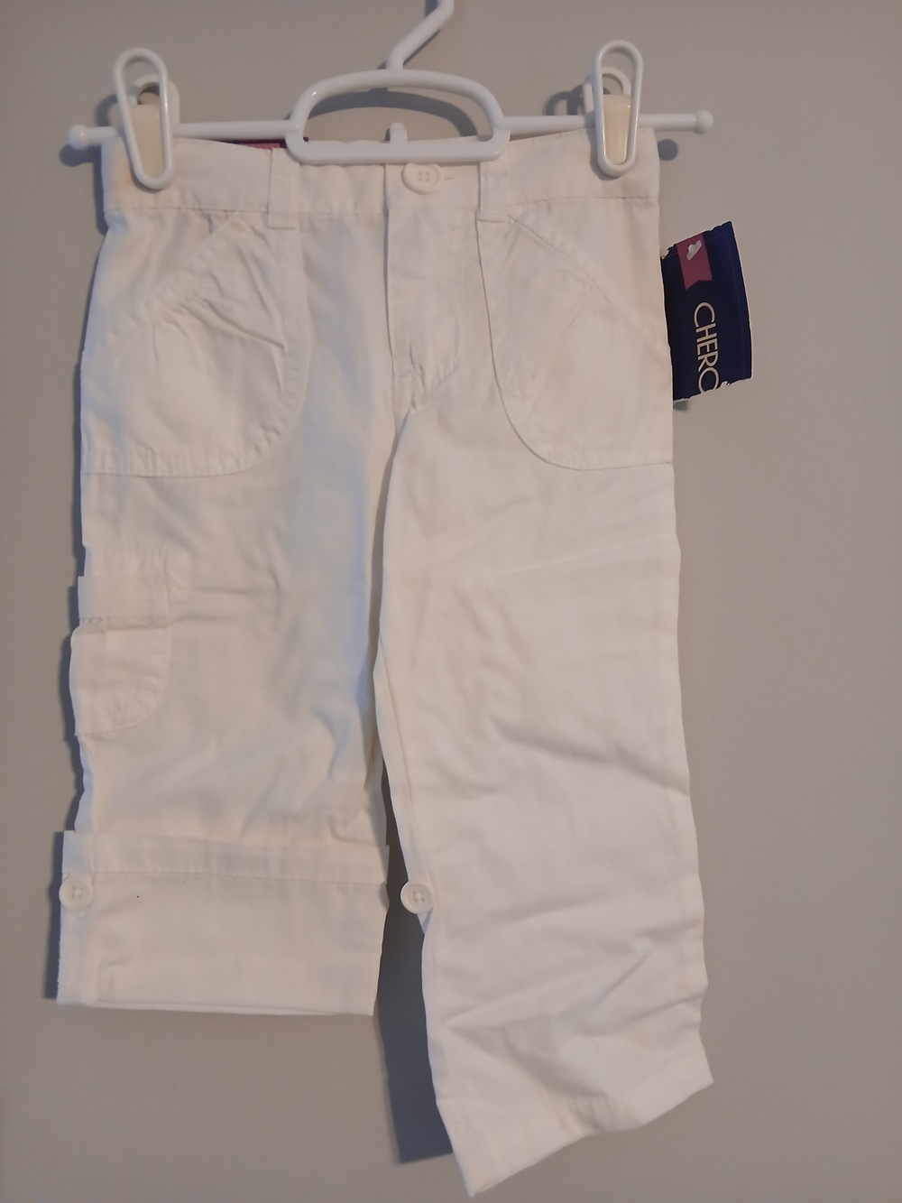 Cherokee White Girls' Pull-On Convertible Pants